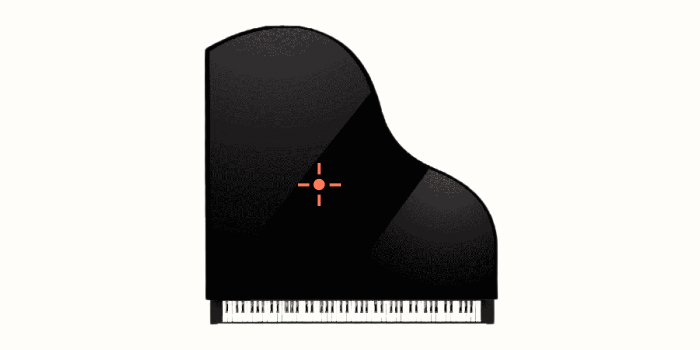 Grand piano with one microphone